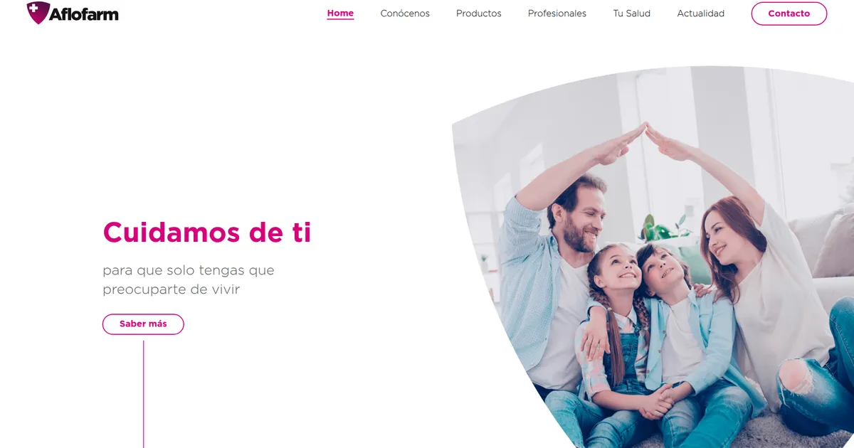 Pharmacy website screenshot showing the home page.