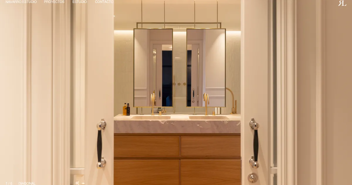 Navarro Studio website screenshot showing the home page.