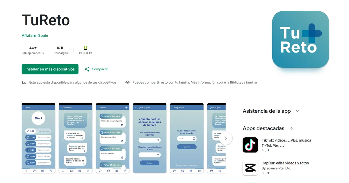 App screenshot showing a list of smoking cessation tips and a progress tracker.